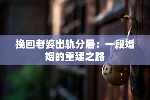 挽回老婆出轨分居：一段婚姻的重建之路