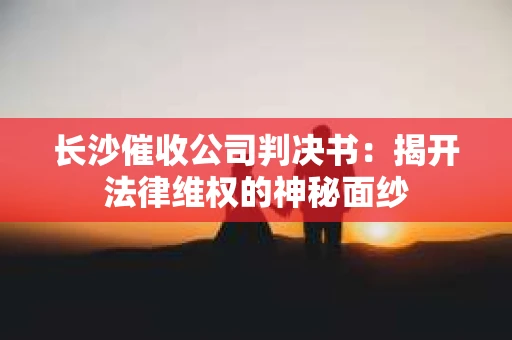 长沙催收公司判决书：揭开法律维权的神秘面纱