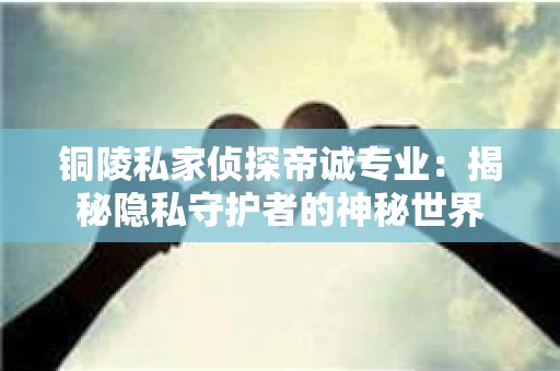 铜陵私家侦探帝诚专业：揭秘隐私守护者的神秘世界