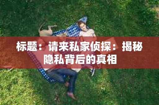 标题：请来私家侦探：揭秘隐私背后的真相