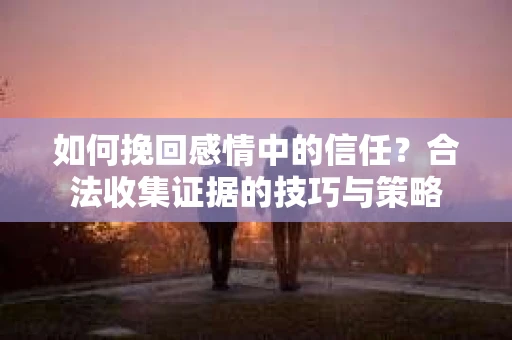 如何挽回感情中的信任？合法收集证据的技巧与策略