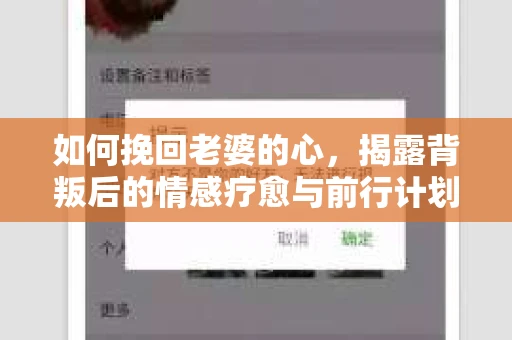 如何挽回老婆的心，揭露背叛后的情感疗愈与前行计划