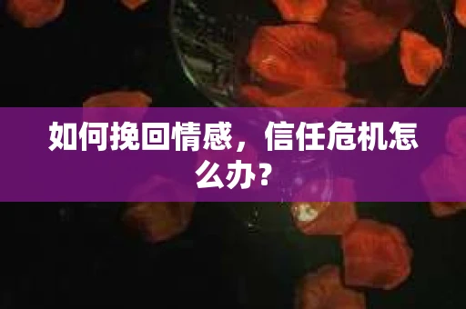 如何挽回情感，信任危机怎么办？