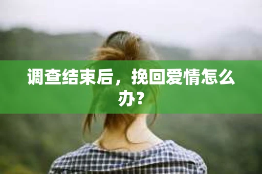 调查结束后，挽回爱情怎么办？